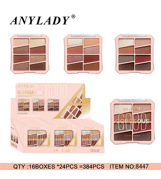 Paleta de Sombras de Ojos 8 Colores Good Gorgeous Anylady