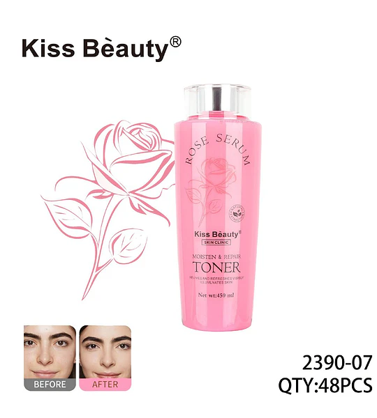 Tónico Facial Kiss Beauty Rose Serum Humectante y Reparador