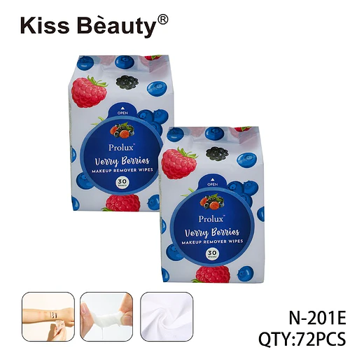 Toallitas Desmaquillantes Kiss Beauty Prolux Verry Berries, 72 Packs de 30 Hojas - Chuys Beautys | Chuy's Beautys