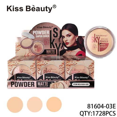 Polvo Compacto Super Cobertura Matte SPF 15 Kiss Bèauty - Chuys Beautys | Chuy's Beautys