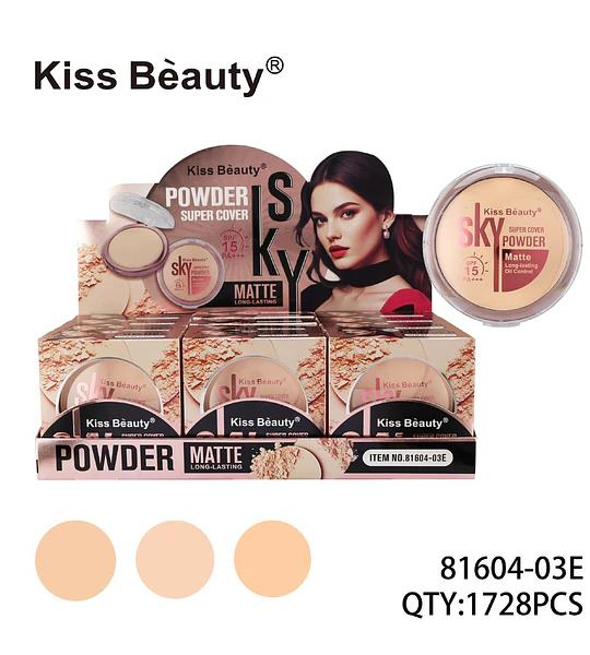 Polvo Compacto Super Cobertura Matte SPF 15 Kiss Bèauty