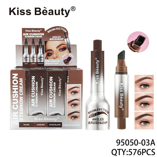 Crema para Cejas Air Cushion Kiss Bèauty con Pincel Angulado y Dip - Chuys Beautys | Chuy's Beautys