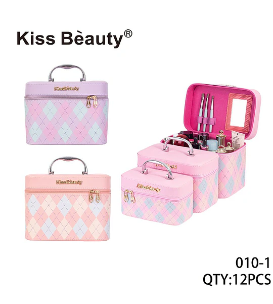 Set de Estuches Organizadores de Maquillaje Argyle Kiss Bèauty