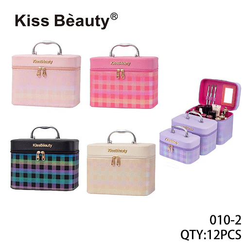 Estuche Organizador de Maquillaje Portátil Kiss Beauty con Diseño Elegante - Chuys Beautys | Chuy's Beautys