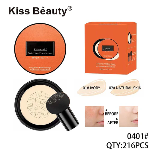 Base de Maquillaje Cojín Vitamina C SPF 50 Kiss Bèauty - Chuys Beautys | Chuy's Beautys