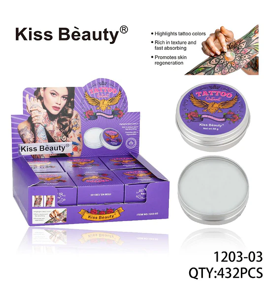 Ungüento reparador de tatuajes Kiss Beauty para realzar colores y regenerar la piel