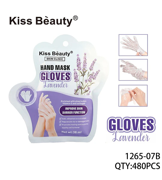 Mascarilla de Manos en Guantes con Lavanda y Colágeno Kiss Beauty