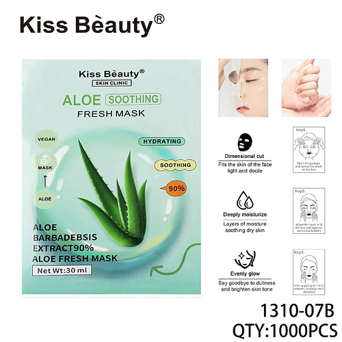 Mascarilla Facial Fresca de Aloe Soothing e Hidratante Kiss Beauty - Chuys Beautys | Chuy's Beautys