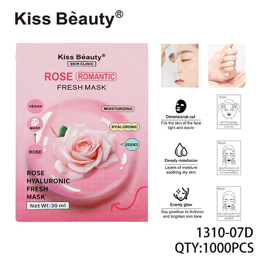 Mascarilla Facial Kiss Bèauty Rose Romantic Fresh Hidratante 30ml - Chuys Beautys | Chuy's Beautys