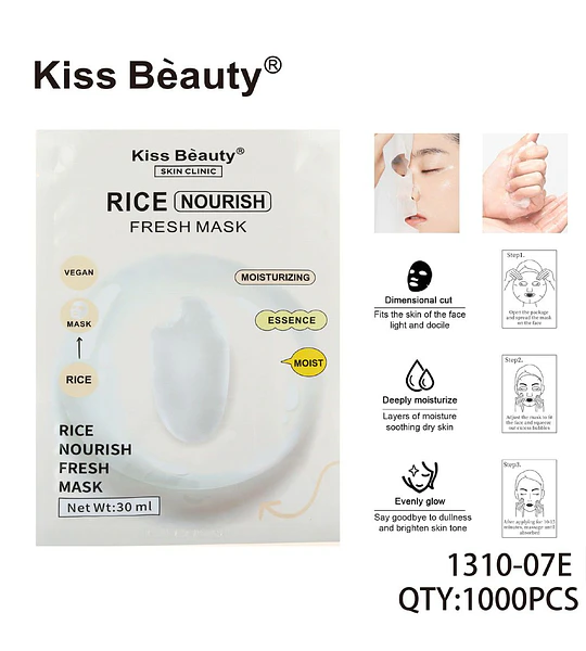 Mascarilla Facial de Arroz Nutritiva Fresca Kiss Bèauty