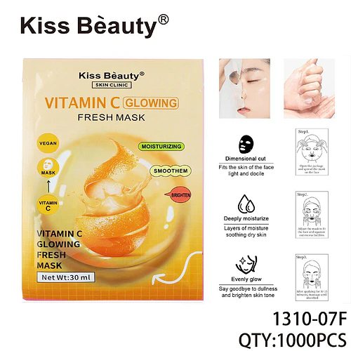 Mascarilla Facial Vitamina C Iluminadora Kiss Beauty Skin Clinic - Chuys Beautys | Chuy's Beautys
