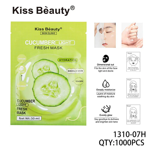 Mascarilla Facial Fresca de Pepino Hidratante Kiss Bèauty - Chuys Beautys | Chuy's Beautys