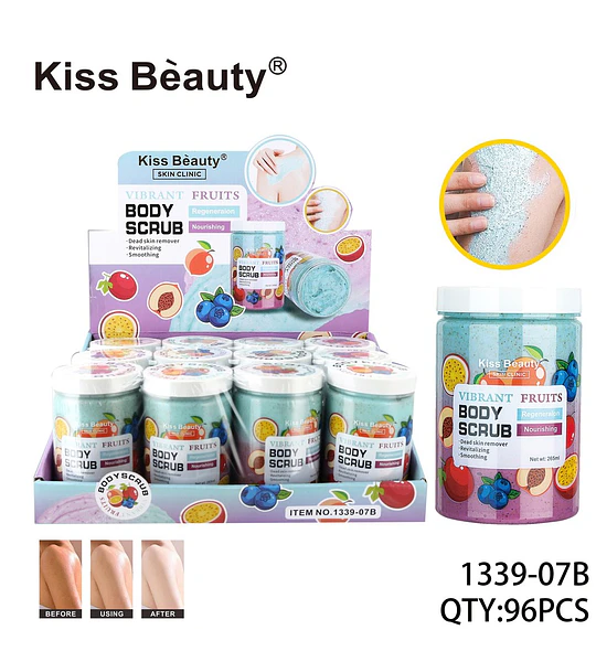 Exfoliante Corporal Kiss Beauty Vibrant Fruits para Piel Suave y Renovada