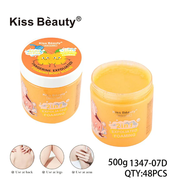 Exfoliante Corporal Espumoso 2 en 1 de Mandarina Kiss Beauty 500g