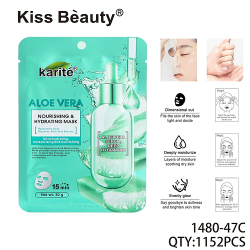 Mascarilla Facial Karité Aloe Vera Nutritiva e Hidratante Kiss Beauty - Chuys Beautys | Chuy's Beautys