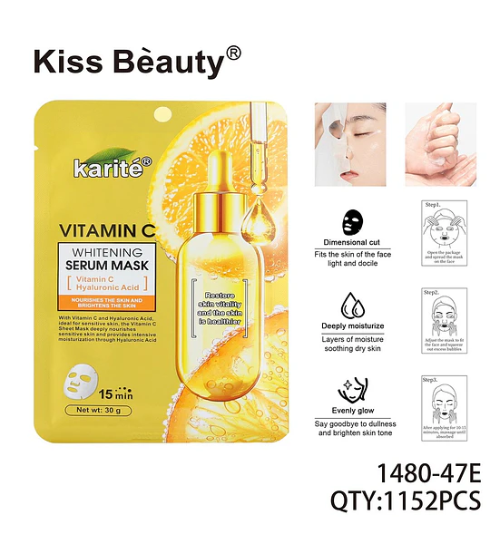 Mascarilla Facial Karité con Vitamina C y Ácido Hialurónico Blanqueadora