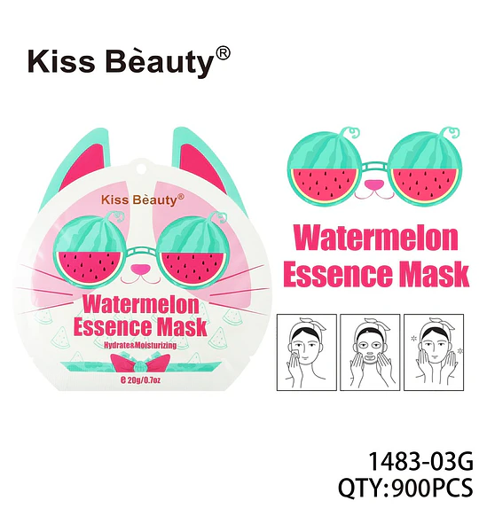 Mascarilla facial Kiss Bèauty® con esencia de sandía hidratante