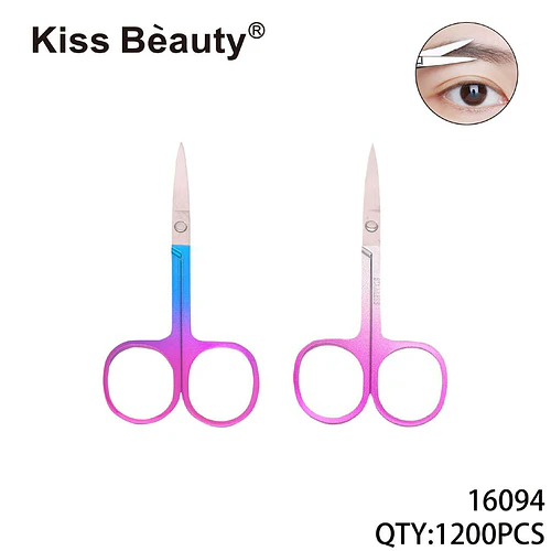 Tijeras de precisión para cejas de acero inoxidable Kiss Bèauty - Chuys Beautys | Chuy's Beautys