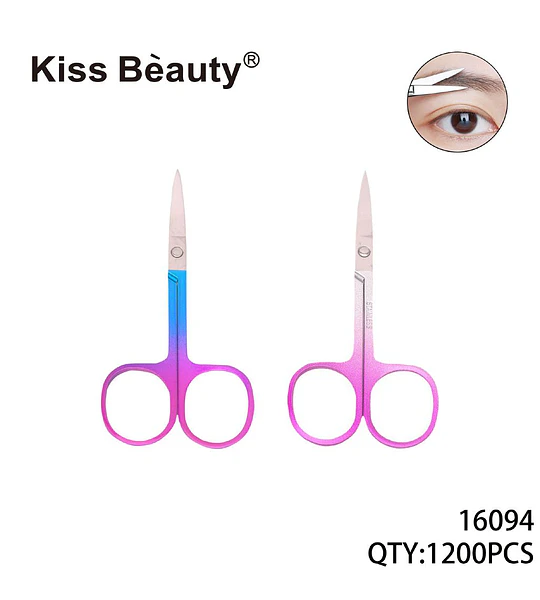Tijeras de precisión para cejas de acero inoxidable Kiss Bèauty