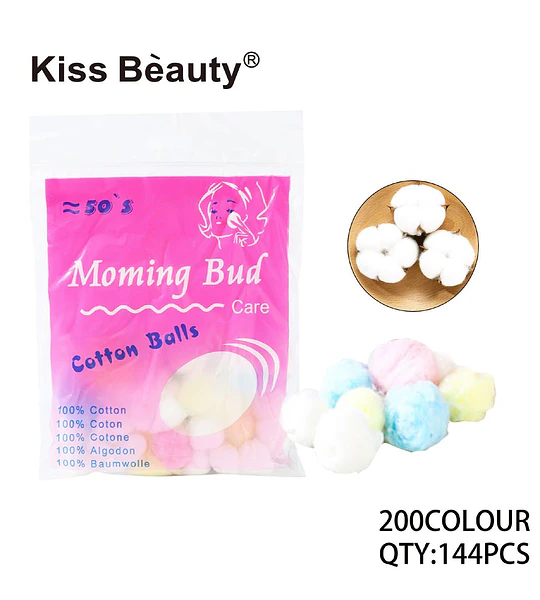 Bolitas de algodón 100% Algodón de colores variados Kiss Bèauty