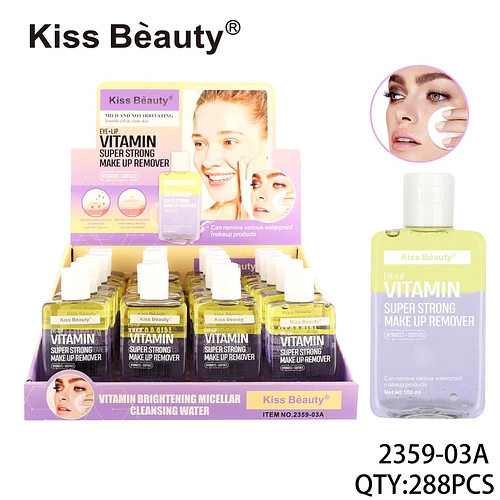 Desmaquillante Bifásico de Ojos y Labios Kiss Beauty Vitamina Super Fuerte - Chuys Beautys | Chuy's Beautys