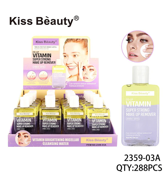 Desmaquillante Bifásico de Ojos y Labios Kiss Beauty Vitamina Super Fuerte