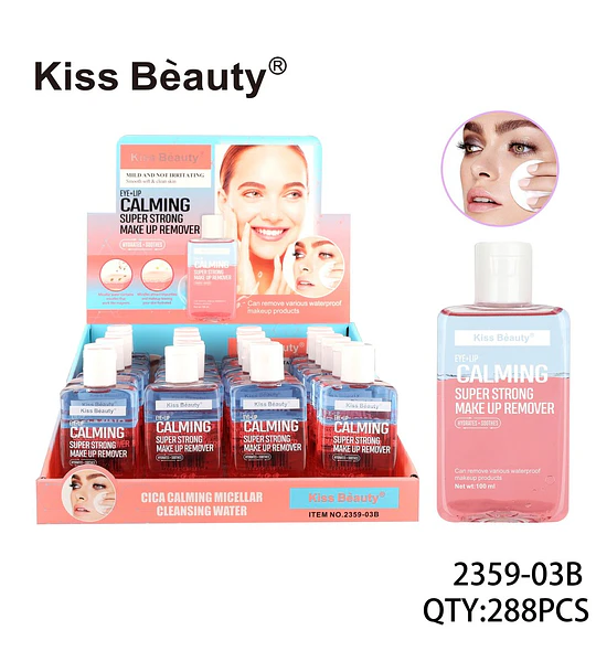 Desmaquillante bifásico calmante súper potente Kiss Beauty Cica Micelar para ojos y labios