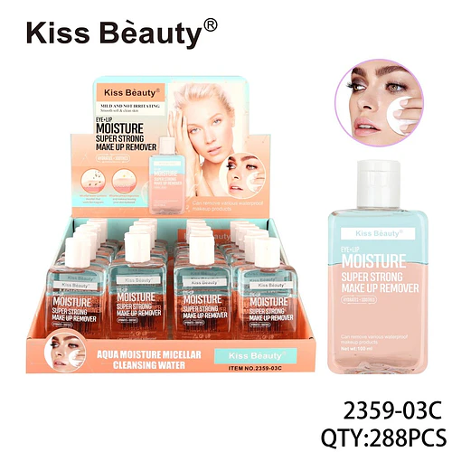 Desmaquillante bifásico Kiss Beauty Eye+Lip súper fuerte hidratante 100ml - Chuys Beautys | Chuy's Beautys