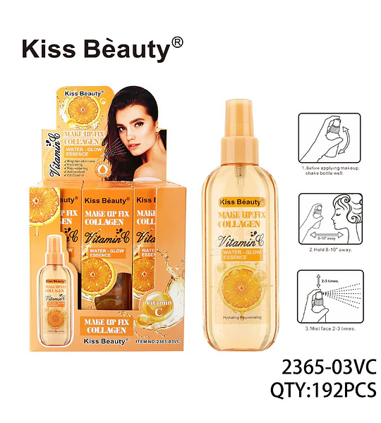 Esencia Fijadora de Maquillaje con Colágeno y Vitamina C Kiss Beauty