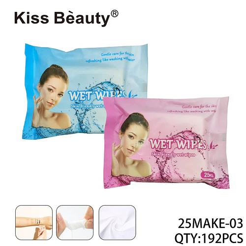 Toallitas húmedas desmaquillantes suaves Kiss Bèauty para piel sensible - Chuys Beautys | Chuy's Beautys
