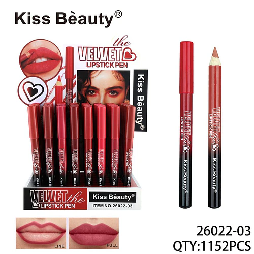 Lápiz Labial Velvet Kiss Bèauty para Delineado y Relleno de Labios - Chuys Beautys | Chuy's Beautys