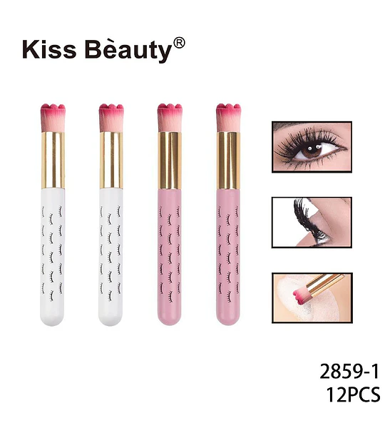Cepillos de Limpieza y Aplicación para Pestañas con Cabezal Floral Kiss Bèauty