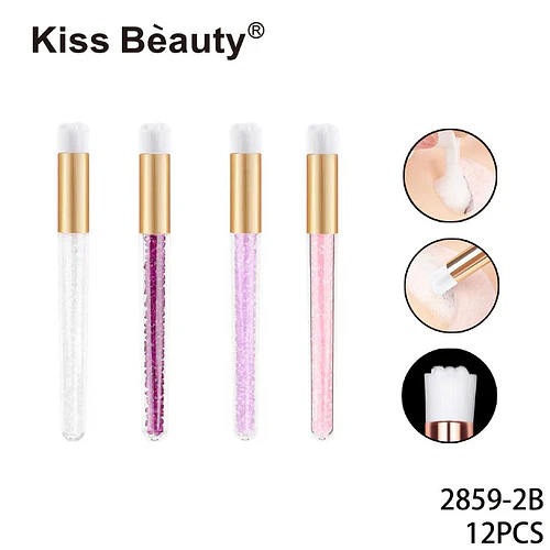 Kiss Bèauty Set de 12 Cepillos Limpiadores de Pestañas y Rostro con Glitter - Chuys Beautys | Chuy's Beautys