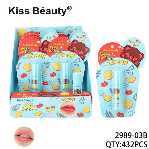 Bálsamo labial hidratante Kiss Bèauty Power+ sabor limón - Chuys Beautys | Chuy's Beautys