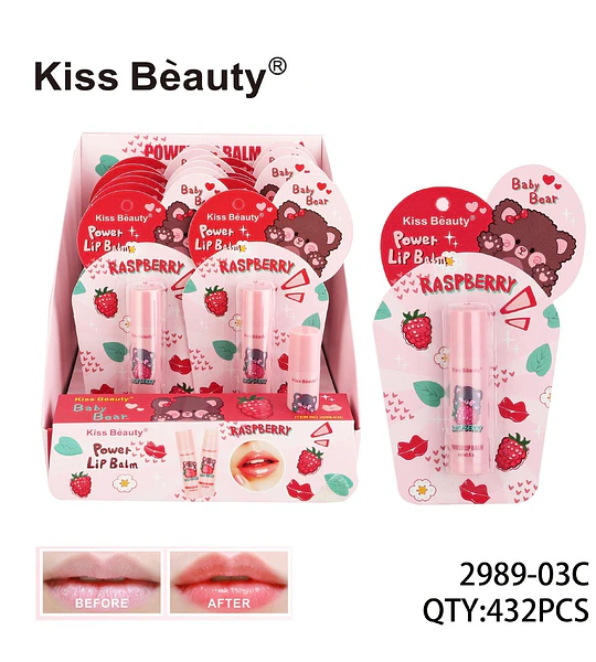 Bálsamo Labial Kiss Beauty Power Raspberry Baby Bear