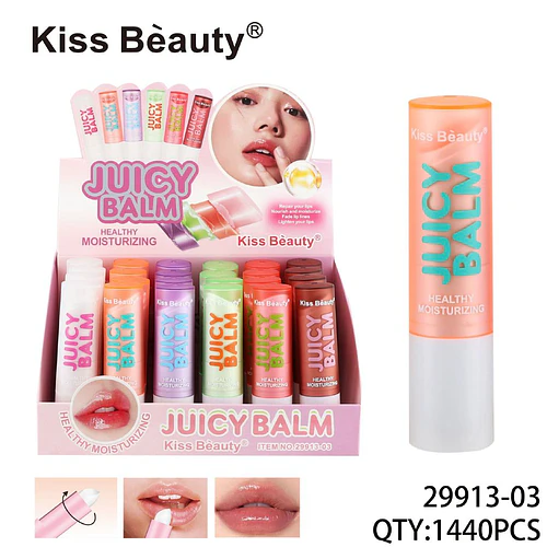 Bálsamo labial hidratante Kiss Beauty Juicy Balm para labios saludables - Chuys Beautys | Chuy's Beautys