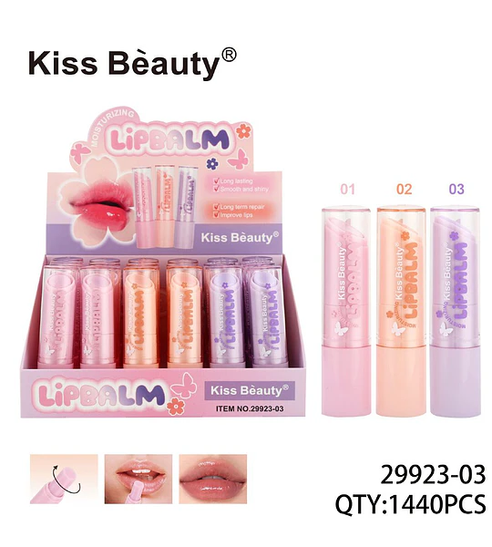 Bálsamo Labial Hidratante y Reparador de Larga Duración Kiss Bèauty