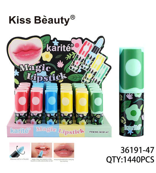 Labial Mágico Karité Kiss Beauty que Cambia de Color