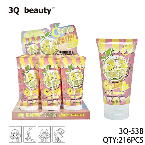Limpiador facial blanqueador VC400 con vitamina natural 3Q beauty para piel normal - Chuys Beautys | Chuy's Beautys