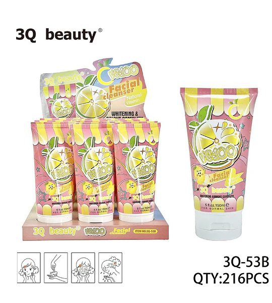 Limpiador facial blanqueador VC400 con vitamina natural 3Q beauty para piel normal