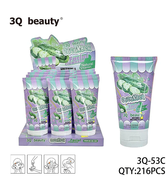Limpiador Facial Blanqueador y Anti-acné de Pepino 3Q beauty
