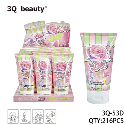 Limpiador Facial 3Q beauty de Rosa y Vitamina Natural para Piel Normal - Chuys Beautys | Chuy's Beautys