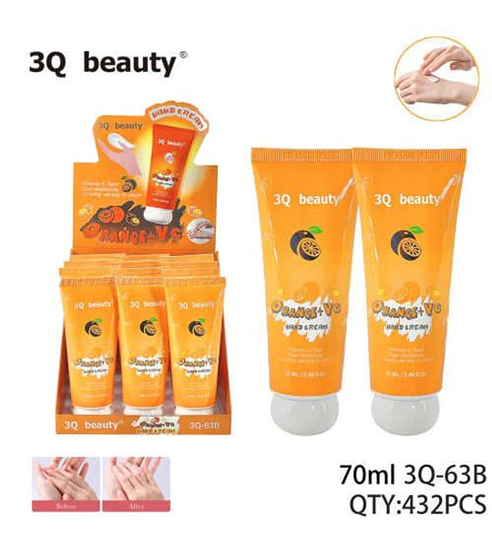 Crema de Manos Hidratante 3Q beauty con Naranja y Vitamina E