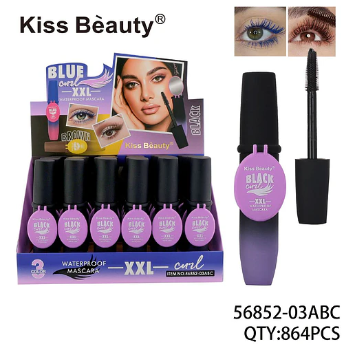 Rímel de Pestañas Kiss Beauty Waterproof XXL Curl Negro - Chuys Beautys | Chuy's Beautys