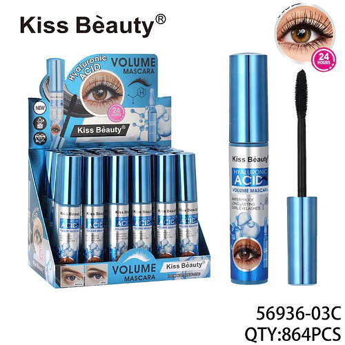 Máscara de Pestañas Volumen con Ácido Hialurónico Kiss Beauty 24 Horas - Chuys Beautys | Chuy's Beautys