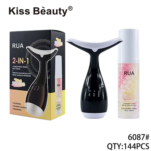 Set Masajeador Facial y Crema Reafirmante 3 Colores Kiss Beauty RUA - Chuys Beautys | Chuy's Beautys