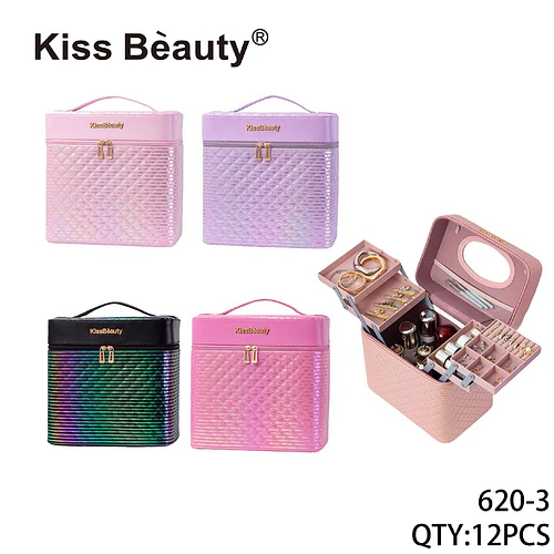 Estuche Organizador de Maquillaje y Joyas Kiss Beauty Portátil - Chuys Beautys | Chuy's Beautys