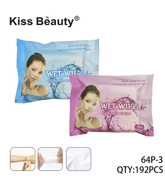 Toallitas Húmedas Refrescantes Kiss Bèauty para Cuidado Suave de la Piel