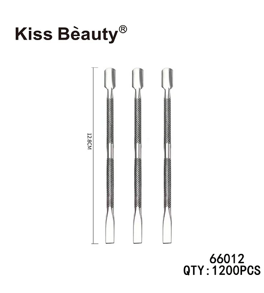 Empujador y removedor de cutículas doble punta de acero inoxidable Kiss Bèauty