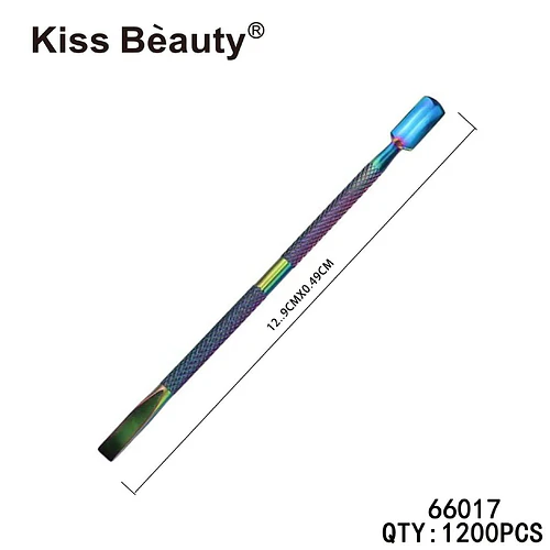 Empujador de cutículas metálico iridiscente doble punta Kiss Bèauty - Chuys Beautys | Chuy's Beautys